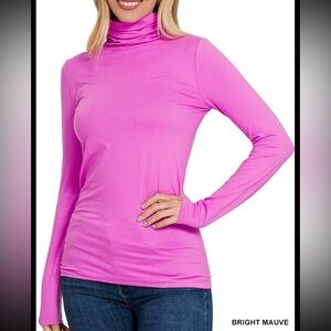 NEW! Women’s Zenana Favorite Turtleneck in Bright Mauve!